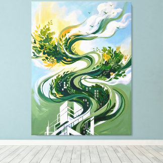 Vertical Forest Abstract Art | グリーンアーキテクチャー キャンバスプリント