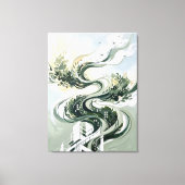 Vertical Forest Abstract Art | グリーン建築 キャンバスプリント (正面)