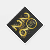 Vertical Gold 2026 New Year Design with Fireworks スタンダードランチョンナプキン (角)