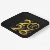 Vertical Gold 2026 New Year Design with Fireworks ペーパープレート (傾斜あり)