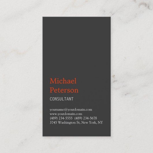 Vertical Gray Orange Consultant名刺 名刺 (正面)