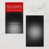 Vertical Gray Red Photography Artist Business Card 名刺 (正面/裏面)