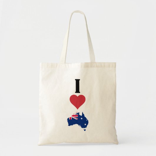 Vertical I Love Australia / IハートAustralia トートバッグ (正面)