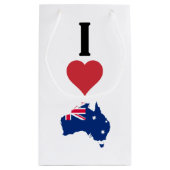 Vertical I Love Australia / I Heart Australia スモールペーパーバッグ (裏面)
