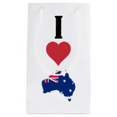 Vertical I Love Australia / I Heart Australia スモールペーパーバッグ (正面)