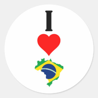 Vertical I Love Brazil / Iハートブラジル ラウンドシール