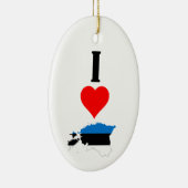 Vertical I Love Estonia / Iハートエストニア セラミックオーナメント (右)