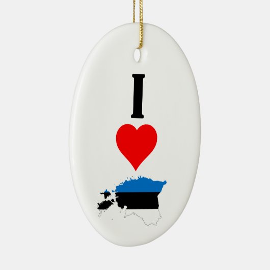 Vertical I Love Estonia / Iハートエストニア セラミックオーナメント (右)