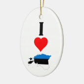 Vertical I Love Estonia / Iハートエストニア セラミックオーナメント (左)