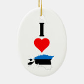 Vertical I Love Estonia / Iハートエストニア セラミックオーナメント (裏面)