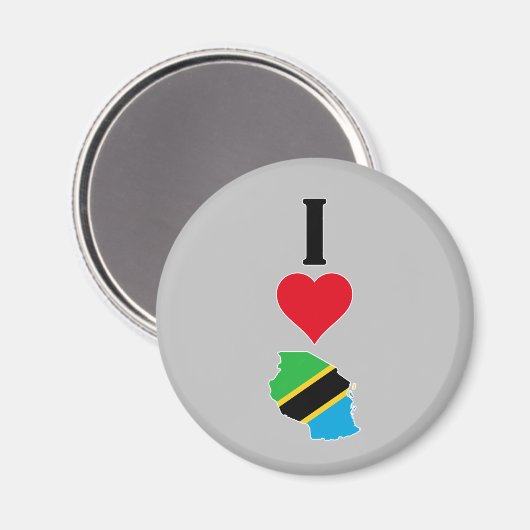 Vertical I Love Tanzania / Iハートタンザニア マグネット (正面/裏面)