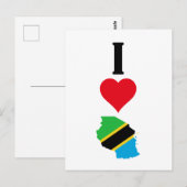 Vertical I Love Tanzania / I Heart Tanzania ポストカード (正面/裏面)