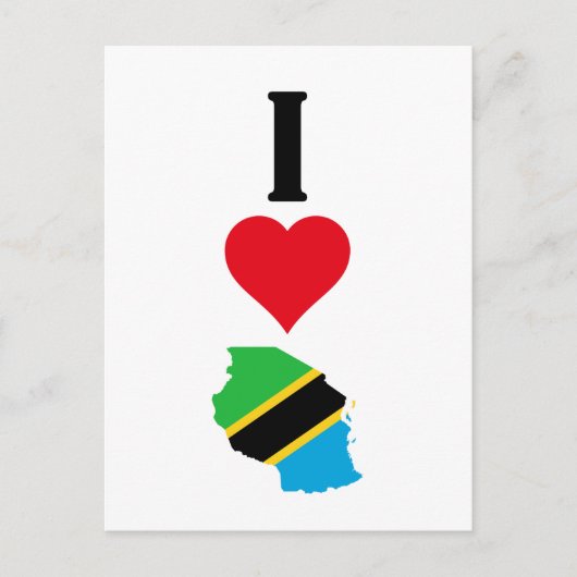 Vertical I Love Tanzania / I Heart Tanzania ポストカード (正面)