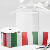 Vertical Italian Flag Stripes on White サテンリボン