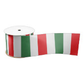 Vertical Italian Flag Stripes on White サテンリボン (リール)