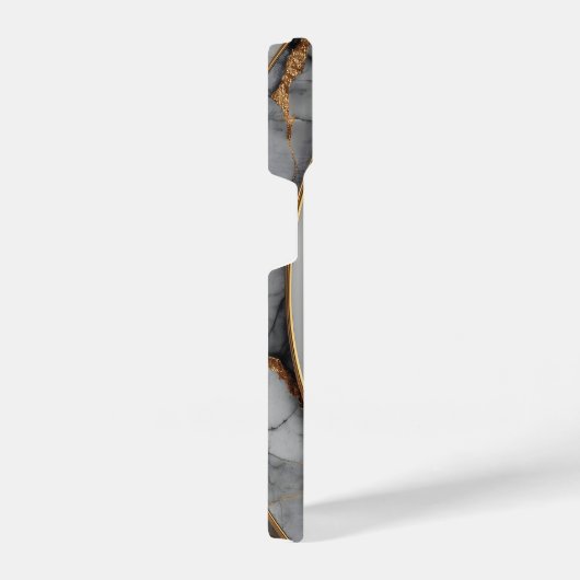 Vertical Luxury Oval Frame with Custom Name iPhoneケース (右側面)