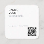 Vertical Minimal Modern QR Code | プロフェッショナル スクエア名刺 (裏面)