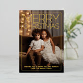 Vertical Photo - Huge Merry Christmas 縁ど with  箔シーズンカード (立ち正面)