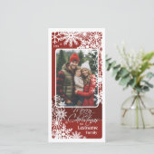 Vertical Photo - Let It Snow - Burgundy シーズンカード (スタンド正面)