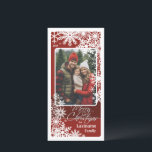 Vertical Photo - Let It Snow - Burgundy シーズンカード<br><div class="desc">カスタマイズ1枚の縦型/ポートレート写真、お名前、そして今年。</div>
