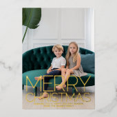 Vertical Photo - Merry Christmas - Joy to World 箔シーズンカード (正面)