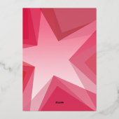 Vertical Photo - Merry Christmas - red pink star 箔シーズンカード (裏面)