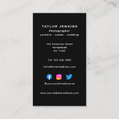 Vertical Photographer Social Mediaフォトヘッドショット 名刺 (裏面)
