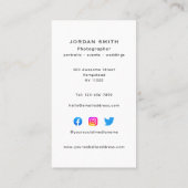 Vertical Photographer Social Mediaヘッドショット写真 名刺 (裏面)