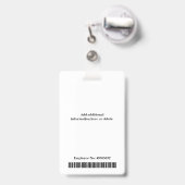 Vertical Pink Custom Employee ID Photo Name バッジ (Back with Retractable)