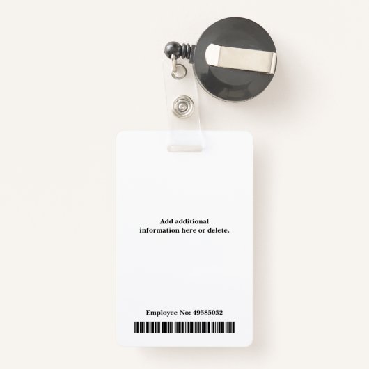 Vertical Pink Custom Employee ID Photo Name バッジ (裏面リトラクタブル付き)