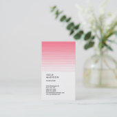Vertical Pink Whiteトレンディー・マネージャ・コンサルタント 名刺 (スタンド正面)