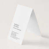 Vertical Plain Simple Black White Minimalist  名刺 (正面)