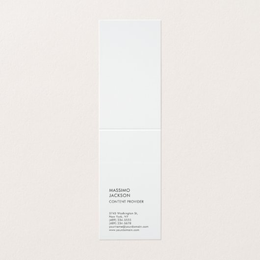 Vertical Plain Simple Black White Minimalist  名刺 (外部フラット)