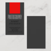 Vertical Red Gray Photography Artist Business Card 名刺 (正面/裏面)