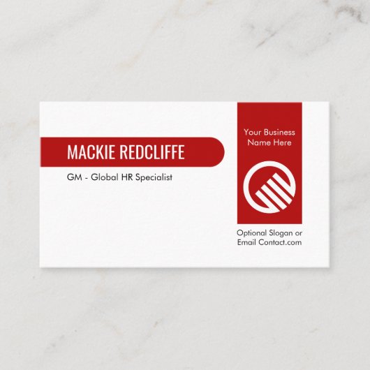 Vertical Red Layer Private Business Enterprise 名刺 (正面)