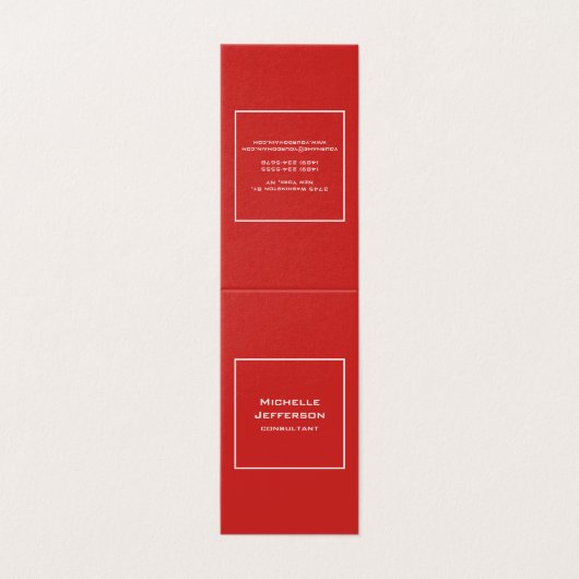 Vertical Red Modern Stylish Trendy Minimalist 名刺 (外部フラット)