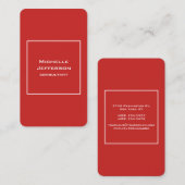 Vertical Red Modern Stylish Trendy Minimalist 名刺 (正面/裏面)