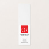 Vertical Red Stripe White Professional Plain 名刺 (外部フラット)