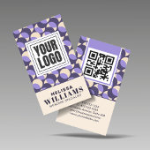 Vertical Retro Lavender Geometric  名刺
