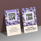 Vertical Retro Lavender Geometric  名刺