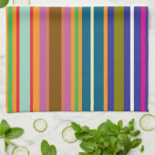 Vertical Retro Stripes Colorful キッチンタオル (折り畳み)