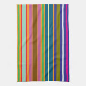 Vertical Retro Stripes Colorful キッチンタオル (縦)