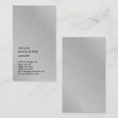 Vertical Silver Grayトレンディー・マネージャ・コンサルタント 名刺 (正面/裏面)