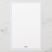 Vertical Simple Dusty Blue Border Name Stationery 便箋 (裏面)