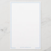 Vertical Simple Dusty Blue Border Name Stationery 便箋 (正面)