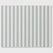 Vertical Stripe Pattern Light Blue-Gray and Cream ラッピングペーパー (フラット)