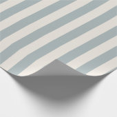 Vertical Stripe Pattern Light Blue-Gray and Cream ラッピングペーパー (角)