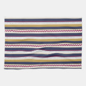 vertical striped fabric featuring a pattern of blu キッチンタオル (横)