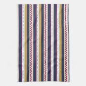 vertical striped fabric featuring a pattern of blu キッチンタオル (縦)