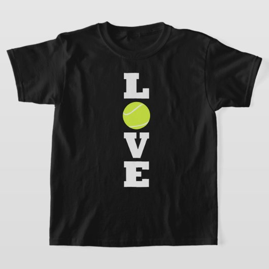 Vertical Tennis LOVEテニス選手またはコーチ少年 Tシャツ (レイダウン)